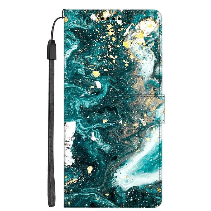 Card Holder PU Leather Wrist Strap Protective Wallet Case Marble Leather Case For Xiaomi Redmi Note 11S 11 Pro 5G Flip Cover Stand Wallet Book Case For Redmi Note11S 11Pro 5G 2022 Stevvex