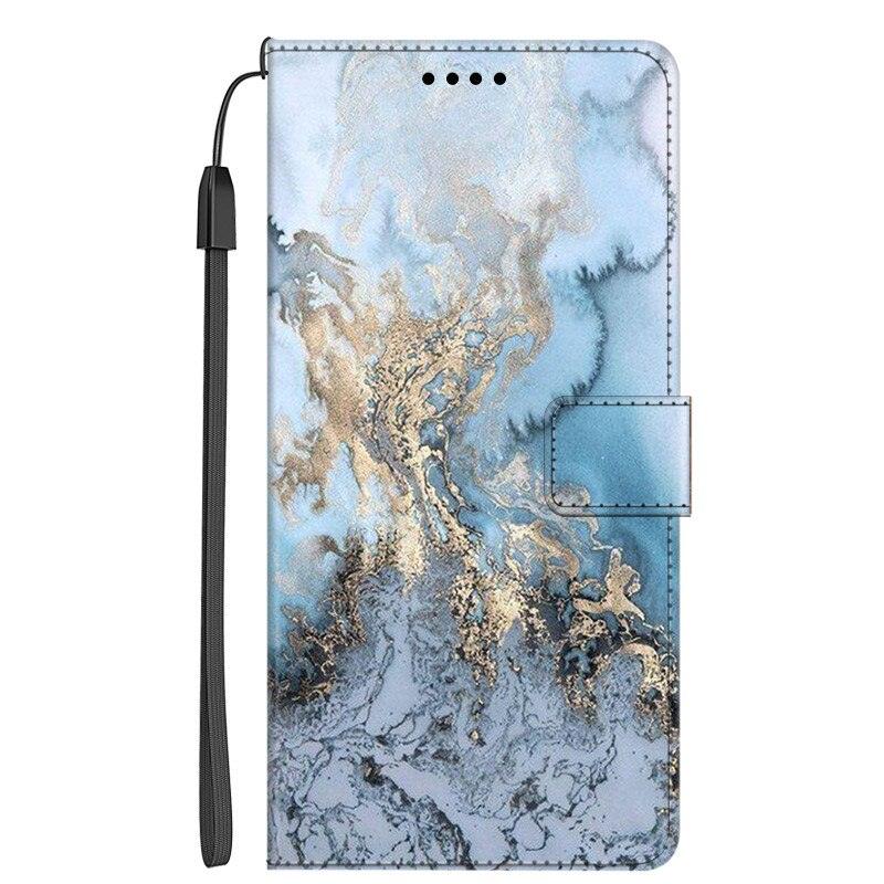 Card Holder PU Leather Wrist Strap Protective Wallet Case Marble Leather Case For Xiaomi Redmi Note 11S 11 Pro 5G Flip Cover Stand Wallet Book Case For Redmi Note11S 11Pro 5G 2022 Stevvex