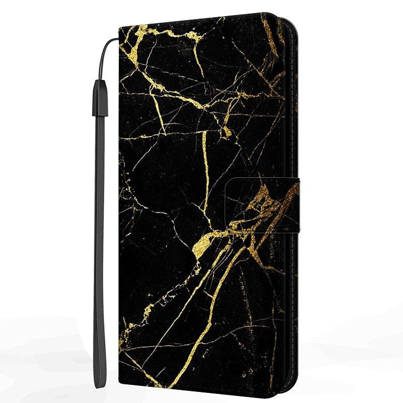 Card Holder PU Leather Wrist Strap Protective Wallet Case Marble Leather Case For Xiaomi Redmi Note 11S 11 Pro 5G Flip Cover Stand Wallet Book Case For Redmi Note11S 11Pro 5G 2022 Stevvex