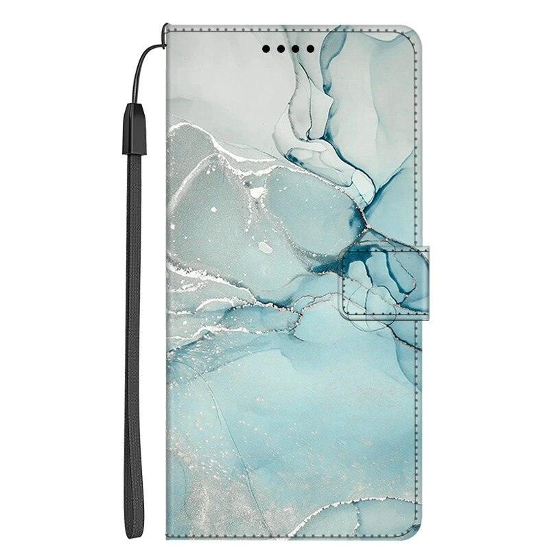 Card Holder PU Leather Wrist Strap Protective Wallet Case Marble Leather Case For Xiaomi Redmi Note 11S 11 Pro 5G Flip Cover Stand Wallet Book Case For Redmi Note11S 11Pro 5G 2022 Stevvex
