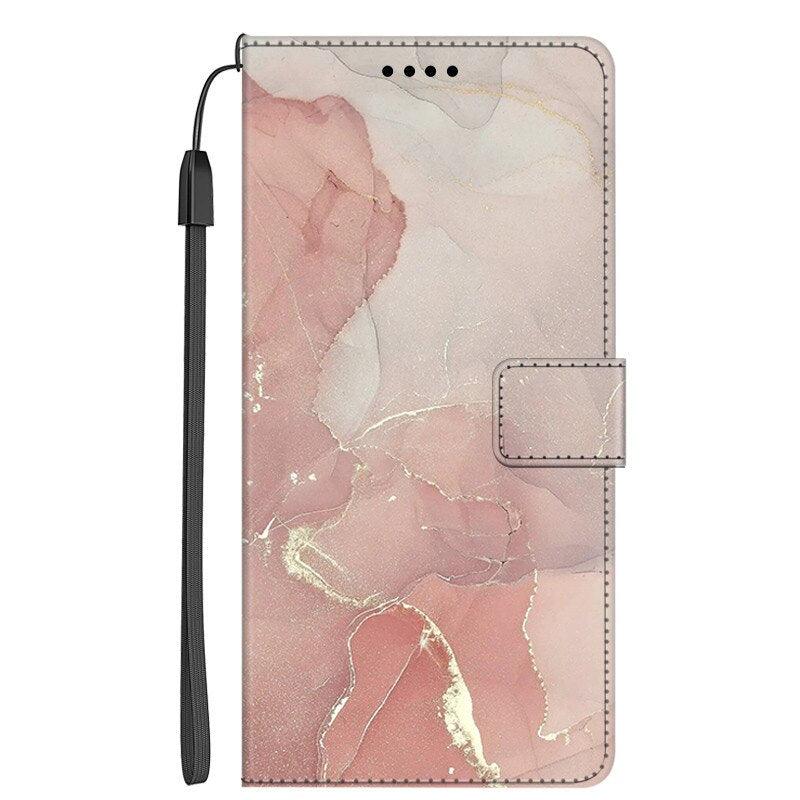 Card Holder PU Leather Wrist Strap Protective Wallet Case Marble Leather Case For Xiaomi Redmi Note 11S 11 Pro 5G Flip Cover Stand Wallet Book Case For Redmi Note11S 11Pro 5G 2022 Stevvex