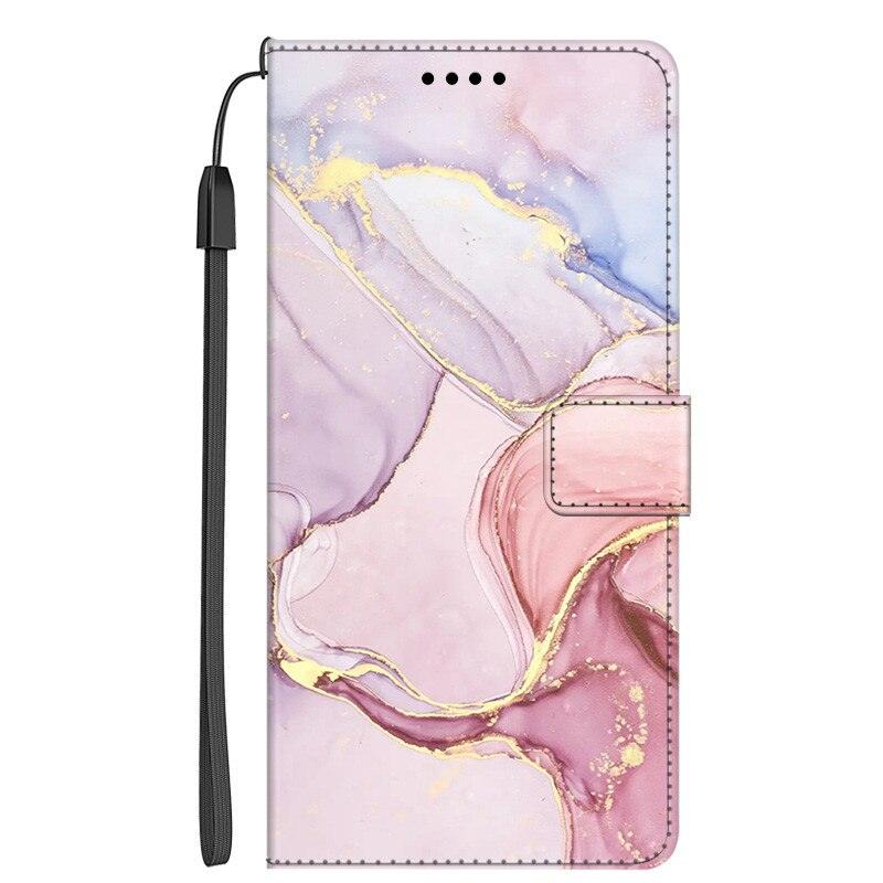 Card Holder PU Leather Wrist Strap Protective Wallet Case Marble Leather Case For Xiaomi Redmi Note 11S 11 Pro 5G Flip Cover Stand Wallet Book Case For Redmi Note11S 11Pro 5G 2022 Stevvex