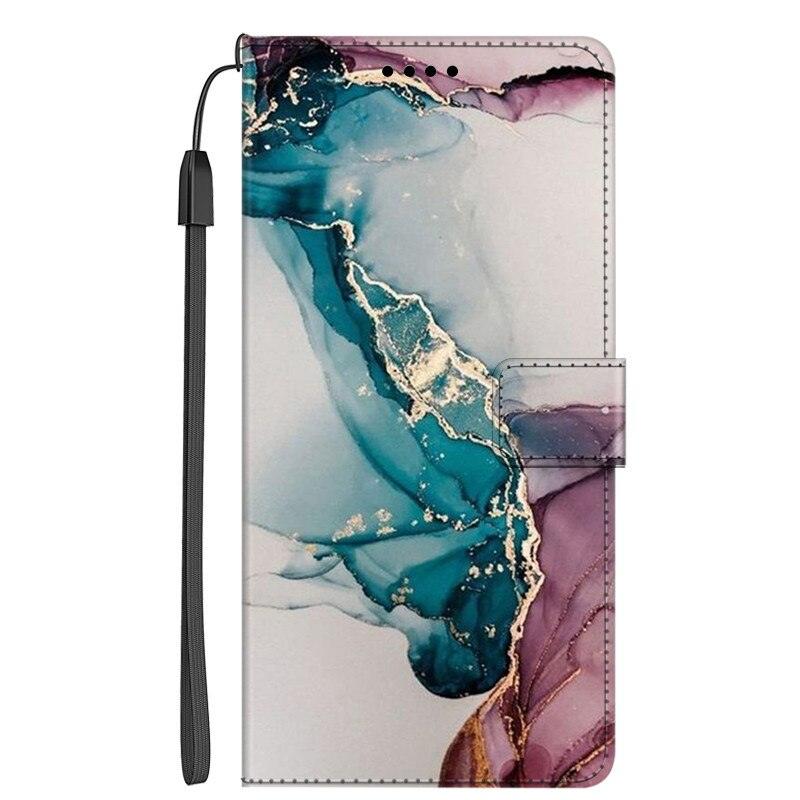 Card Holder PU Leather Wrist Strap Protective Wallet Case Marble Leather Case For Xiaomi Redmi Note 11S 11 Pro 5G Flip Cover Stand Wallet Book Case For Redmi Note11S 11Pro 5G 2022 Stevvex