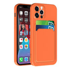 Card Pocket Protective Slim Wallet Case For iPhone 14 13 12 11 Pro Max Modern Bright Color iPhone Cover Lightweight Card Slot Design Simple Color Business Protective Case