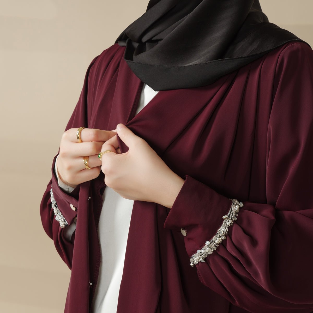Cardigan Abaya, Western Style Abaya (MOA061) - SJB-DIAMOND ELITES