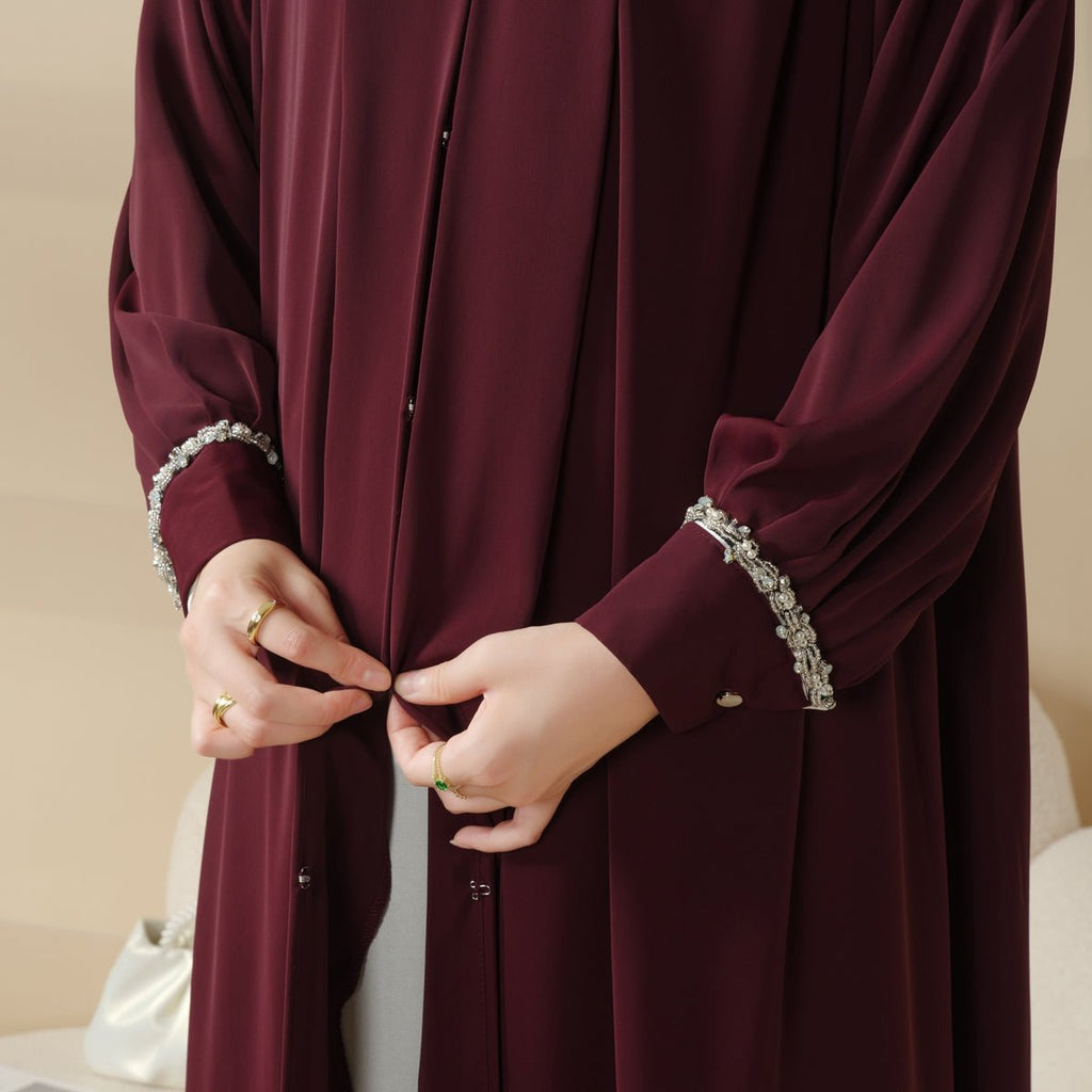 Cardigan Abaya, Western Style Abaya (MOA061) - SJB-DIAMOND ELITES