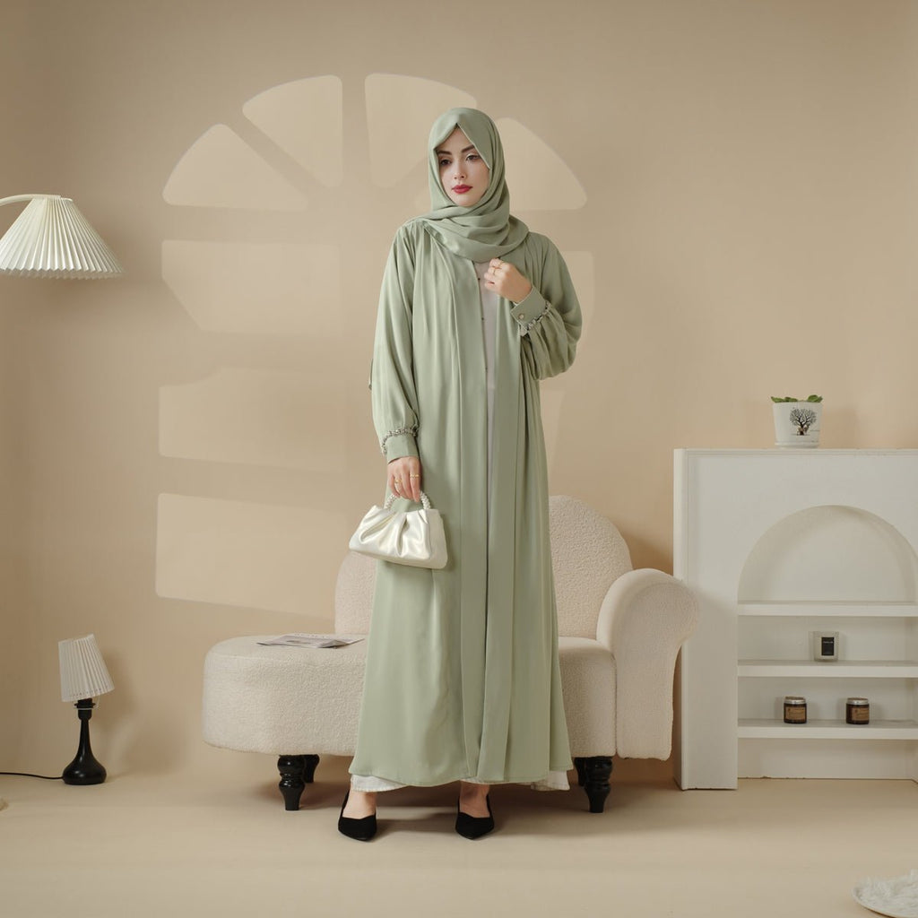 Cardigan Abaya, Western Style Abaya (MOA061) - SJB-DIAMOND ELITES