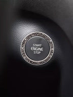Cars One-Key Engine Start Stop Ignition Push Button Switch Cover Decorative Rhinestone Diamond Crystal Ring Car Parts Push to Start Button Cover Crystal Rhinestone Car Ring Emblem Sticker Bling Accessories for Women Stevvex