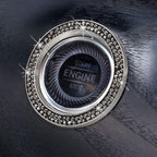 Cars One-Key Engine Start Stop Ignition Push Button Switch Cover Decorative Rhinestone Diamond Crystal Ring Car Parts Push to Start Button Cover Crystal Rhinestone Car Ring Emblem Sticker Bling Accessories for Women Stevvex