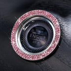 Cars One-Key Engine Start Stop Ignition Push Button Switch Cover Decorative Rhinestone Diamond Crystal Ring Car Parts Push to Start Button Cover Crystal Rhinestone Car Ring Emblem Sticker Bling Accessories for Women Stevvex
