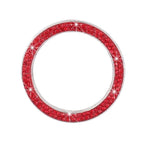 Cars One-Key Engine Start Stop Ignition Push Button Switch Cover Decorative Rhinestone Diamond Crystal Ring Car Parts Push to Start Button Cover Crystal Rhinestone Car Ring Emblem Sticker Bling Accessories for Women Stevvex