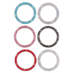 Cars One-Key Engine Start Stop Ignition Push Button Switch Cover Decorative Rhinestone Diamond Crystal Ring Car Parts Push to Start Button Cover Crystal Rhinestone Car Ring Emblem Sticker Bling Accessories for Women Stevvex