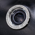 Cars One-Key Engine Start Stop Ignition Push Button Switch Cover Decorative Rhinestone Diamond Crystal Ring Car Parts Push to Start Button Cover Crystal Rhinestone Car Ring Emblem Sticker Bling Accessories for Women Stevvex