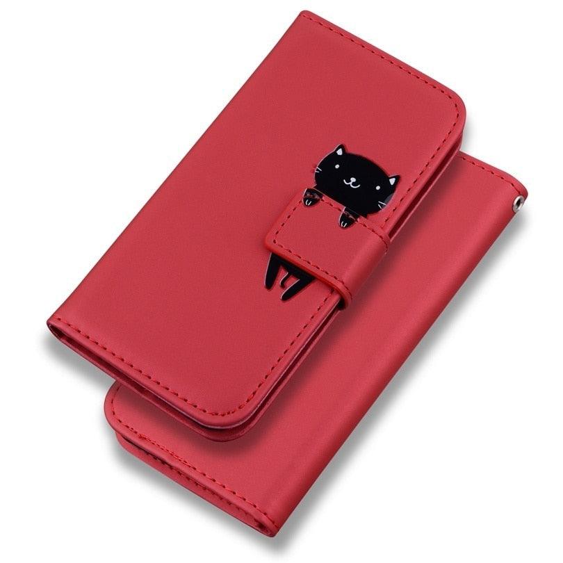 Cartoon Animal Cute Leather Wallet Flip Case Creative Magnetic Protective Cover Lovely Animal Flip Leather Phone Case For iPhone 13 12 11 Pro X XS XR Max Card Holder Funny Phone Cover Stevvex