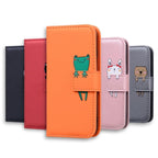 Cartoon Animal Cute Leather Wallet Flip Case Creative Magnetic Protective Cover Lovely Animal Flip Leather Phone Case For iPhone 13 12 11 Pro X XS XR Max Card Holder Funny Phone Cover Stevvex