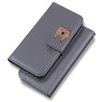 Cartoon Animal Cute Leather Wallet Flip Case Creative Magnetic Protective Cover Lovely Animal Flip Leather Phone Case For iPhone 13 12 11 Pro X XS XR Max Card Holder Funny Phone Cover Stevvex
