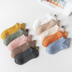 Cartoon Anime Embroidered Boat Socks Ins Trend Moon Cute Sweet Cat Socks Slippers Happy Funny Cotton Girl Socks Cute Short Boat Socks For Men And Women Stevvex