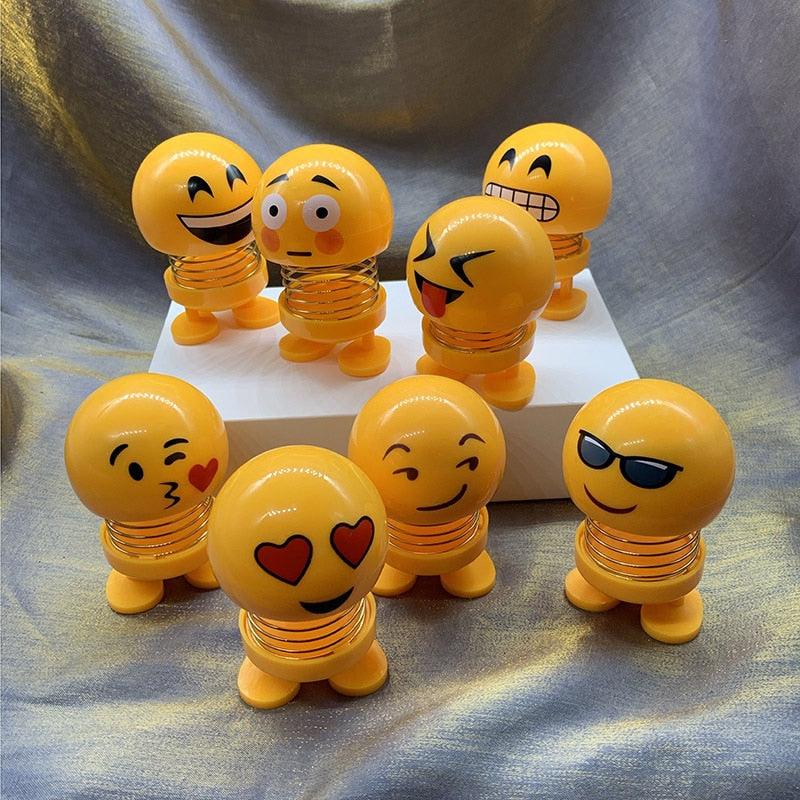 Cartoon Car Ornaments Electroplating Spring Shaking Head Doll Toy Shaking Head Toys Car Ornaments Bobblehead Nod Dolls Cute Cartoon Funny Wobble Head Robot Lovely Car Dashboard Decor Spring Car Decoration Doll Stretchable Toy Deformation Stevvex