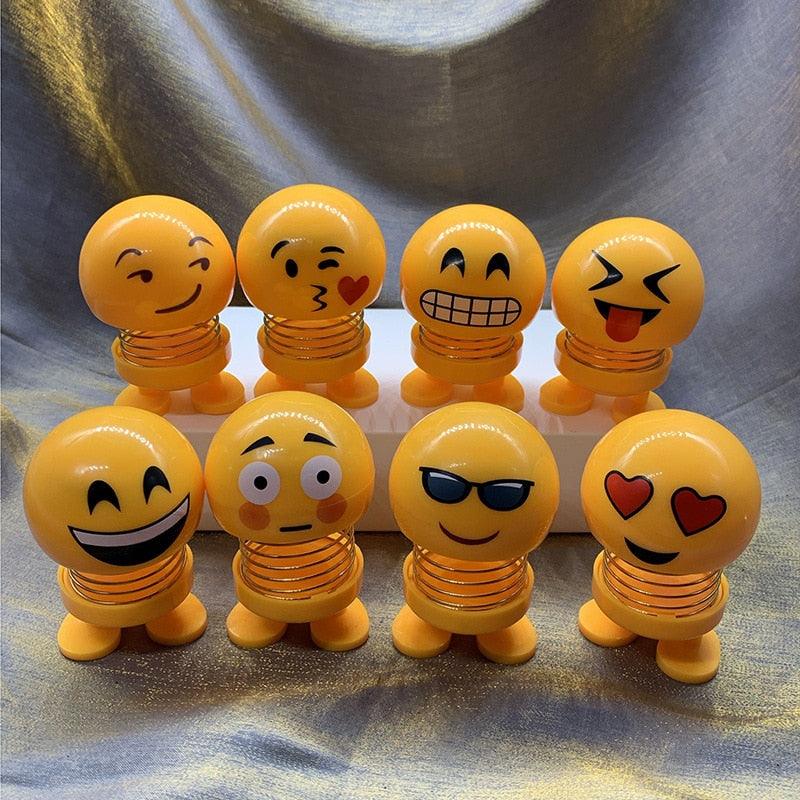 Cartoon Car Ornaments Electroplating Spring Shaking Head Doll Toy Shaking Head Toys Car Ornaments Bobblehead Nod Dolls Cute Cartoon Funny Wobble Head Robot Lovely Car Dashboard Decor Spring Car Decoration Doll Stretchable Toy Deformation Stevvex
