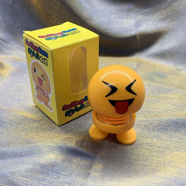 Cartoon Car Ornaments Electroplating Spring Shaking Head Doll Toy Shaking Head Toys Car Ornaments Bobblehead Nod Dolls Cute Cartoon Funny Wobble Head Robot Lovely Car Dashboard Decor Spring Car Decoration Doll Stretchable Toy Deformation Stevvex
