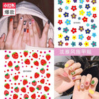 Cartoon Characters Plants Animals Forest Flowers Small Fresh Flowers 3D Nail Stickers Hyuna Style Nail Patch Waterproof Self Adhesive Nail Decals for Nail Art Decoration Including Hearts Stars Letters Bowknot Leaves Flowers Plants Fruits Butterflies