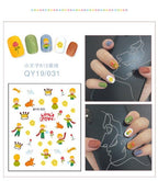 Cartoon Characters Plants Animals Forest Flowers Small Fresh Flowers 3D Nail Stickers Hyuna Style Nail Patch Waterproof Self Adhesive Nail Decals for Nail Art Decoration Including Hearts Stars Letters Bowknot Leaves Flowers Plants Fruits Butterflies
