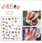 Cartoon Characters Plants Animals Forest Flowers Small Fresh Flowers 3D Nail Stickers Hyuna Style Nail Patch Waterproof Self Adhesive Nail Decals for Nail Art Decoration Including Hearts Stars Letters Bowknot Leaves Flowers Plants Fruits Butterflies