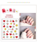 Cartoon Characters Plants Animals Forest Flowers Small Fresh Flowers 3D Nail Stickers Hyuna Style Nail Patch Waterproof Self Adhesive Nail Decals for Nail Art Decoration Including Hearts Stars Letters Bowknot Leaves Flowers Plants Fruits Butterflies