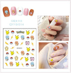 Cartoon Characters Plants Animals Forest Flowers Small Fresh Flowers 3D Nail Stickers Hyuna Style Nail Patch Waterproof Self Adhesive Nail Decals for Nail Art Decoration Including Hearts Stars Letters Bowknot Leaves Flowers Plants Fruits Butterflies