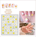 Cartoon Characters Plants Animals Forest Flowers Small Fresh Flowers 3D Nail Stickers Hyuna Style Nail Patch Waterproof Self Adhesive Nail Decals for Nail Art Decoration Including Hearts Stars Letters Bowknot Leaves Flowers Plants Fruits Butterflies
