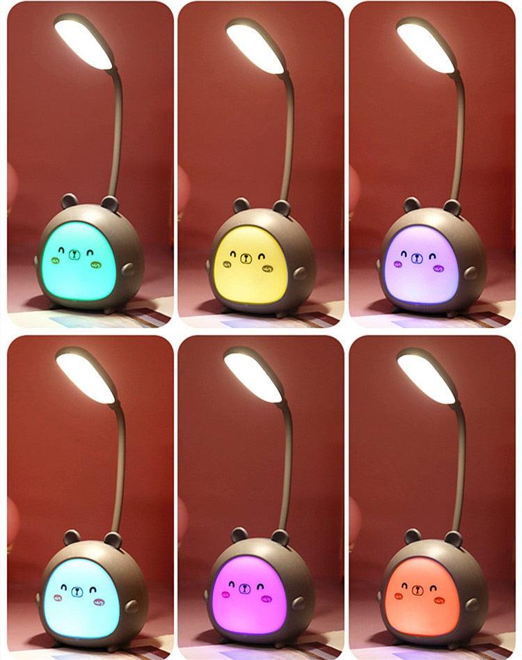 Cartoon Desk Lamp Eye Protection Energy-saving Reading Lamp USB Charging Sleeping Night Light LED Table Lamp for Kids Cute Study Lamps for Bedroom Décor Stevvex