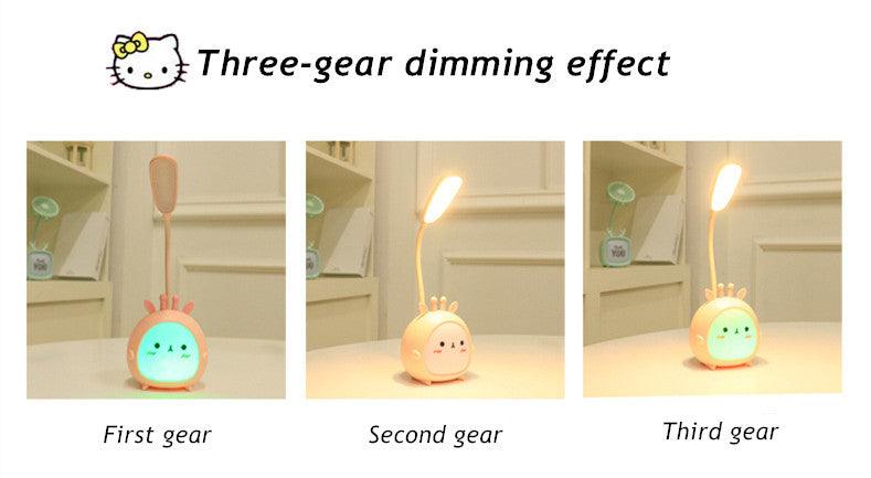 Cartoon Desk Lamp Eye Protection Energy-saving Reading Lamp USB Charging Sleeping Night Light LED Table Lamp for Kids Cute Study Lamps for Bedroom Décor Stevvex