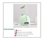 Cartoon Desk Lamp Eye Protection Energy-saving Reading Lamp USB Charging Sleeping Night Light LED Table Lamp for Kids Cute Study Lamps for Bedroom Décor Stevvex