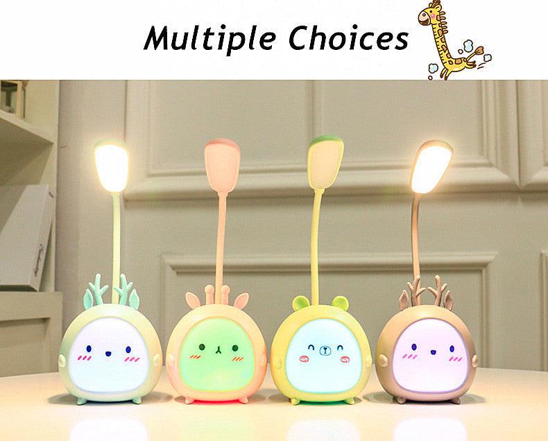 Cartoon Desk Lamp Eye Protection Energy-saving Reading Lamp USB Charging Sleeping Night Light LED Table Lamp for Kids Cute Study Lamps for Bedroom Décor Stevvex