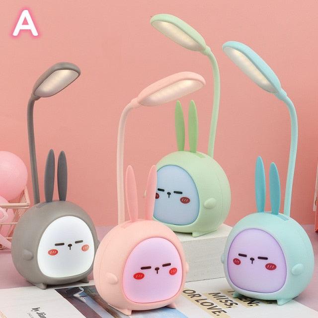 Cartoon Desk Lamp Eye Protection Energy-saving Reading Lamp USB Charging Sleeping Night Light LED Table Lamp for Kids Cute Study Lamps for Bedroom Décor Stevvex