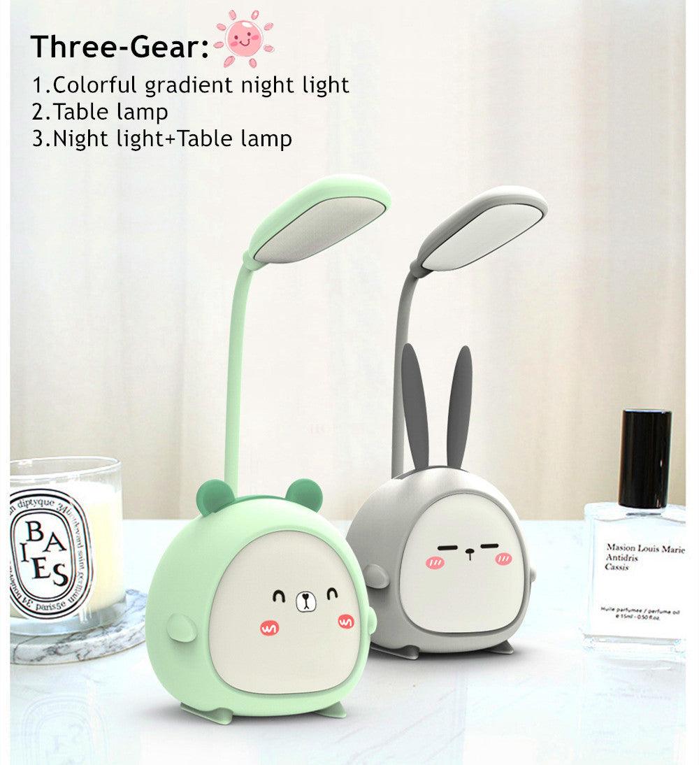 Cartoon Desk Lamp Eye Protection Energy-saving Reading Lamp USB Charging Sleeping Night Light LED Table Lamp for Kids Cute Study Lamps for Bedroom Décor Stevvex