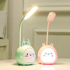 Cartoon Desk Lamp Eye Protection Energy-saving Reading Lamp USB Charging Sleeping Night Light LED Table Lamp for Kids Cute Study Lamps for Bedroom Décor Stevvex