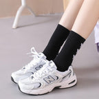 Cartoon socks cute bow print white black calcetines Women's Novelty Socks Crew Fun Funky fall fashion Casual Cotton Dress Socks