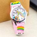 Cartoon Unicorn Childrens Watch 3D Rainbow Pony Girl Wristwatch Quartz Kids Watches Student Silicone Children Toddler Wrist Watch Birthday Gift For Girls Cute Child Watches Stevvex
