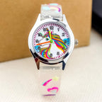 Cartoon Unicorn Childrens Watch 3D Rainbow Pony Girl Wristwatch Quartz Kids Watches Student Silicone Children Toddler Wrist Watch Birthday Gift For Girls Cute Child Watches Stevvex