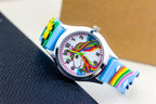 Cartoon Unicorn Childrens Watch 3D Rainbow Pony Girl Wristwatch Quartz Kids Watches Student Silicone Children Toddler Wrist Watch Birthday Gift For Girls Cute Child Watches Stevvex