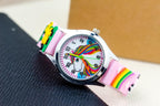 Cartoon Unicorn Childrens Watch 3D Rainbow Pony Girl Wristwatch Quartz Kids Watches Student Silicone Children Toddler Wrist Watch Birthday Gift For Girls Cute Child Watches Stevvex