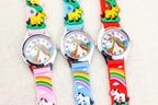 Cartoon Unicorn Childrens Watch 3D Rainbow Pony Girl Wristwatch Quartz Kids Watches Student Silicone Children Toddler Wrist Watch Birthday Gift For Girls Cute Child Watches Stevvex