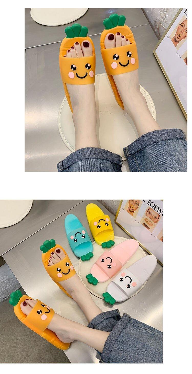 Cartoon Women Fashion Home Sandals Slippers Bathroom Bath Non-slip Slippers Quick Drying EVA Open Toe Soft Slippers Non-Slip Soft Shower Spa Bath Pool Gym House Sandals For Indoor Outdoor