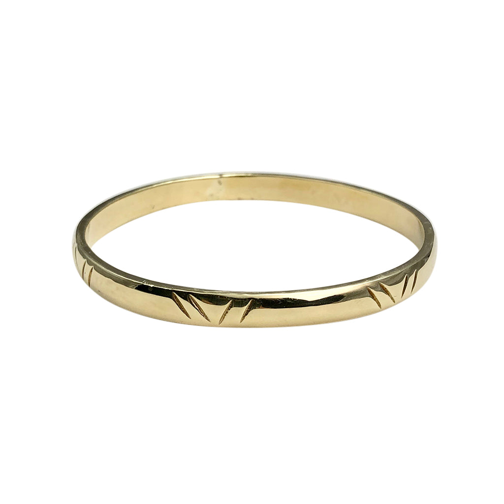 Carved Recycled Brass Bombshell Bangle 2.5" Inner Handcast in Cambodia BandsCo Straps