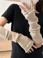 ‌Cascading Knit Sleeve Covers Cozy Elegance for Layered Style (MAC312)
