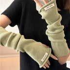 ‌Cascading Knit Sleeve Covers Cozy Elegance for Layered Style (MAC312)