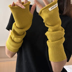 ‌Cascading Knit Sleeve Covers Cozy Elegance for Layered Style (MAC312)