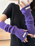‌Cascading Knit Sleeve Covers Cozy Elegance for Layered Style (MAC312)