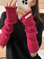 ‌Cascading Knit Sleeve Covers Cozy Elegance for Layered Style (MAC312)